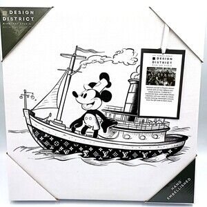 Disney Steamboat Willie Louis Vuitton Pop Art Canvas Print Hand Embellished